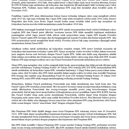 Press release DPR KPK