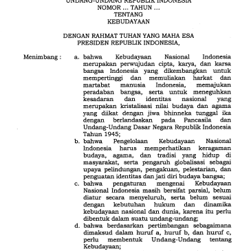 5 RUU Kebudayaan