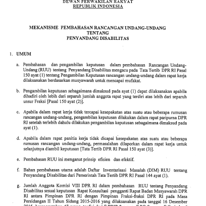Mekanisme Pembahasan RUU Penyandang Disabilitas 18Jan16