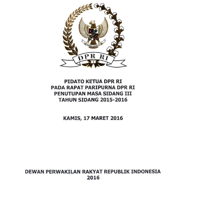 Pidato Penutupan Masa sidang III 17 Mar 16