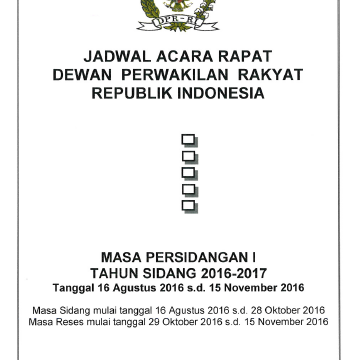 Jadwal rapat Masa sidang I 2016
