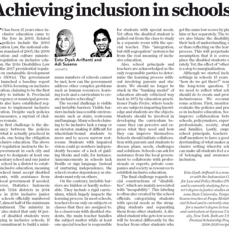Achieving inclusion in schools